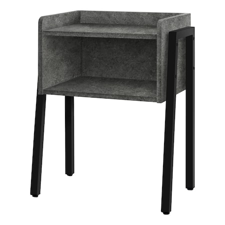 Monarch Specialties Accent Table - 23"H / Grey Stone-Look / Black Metal I 3584
